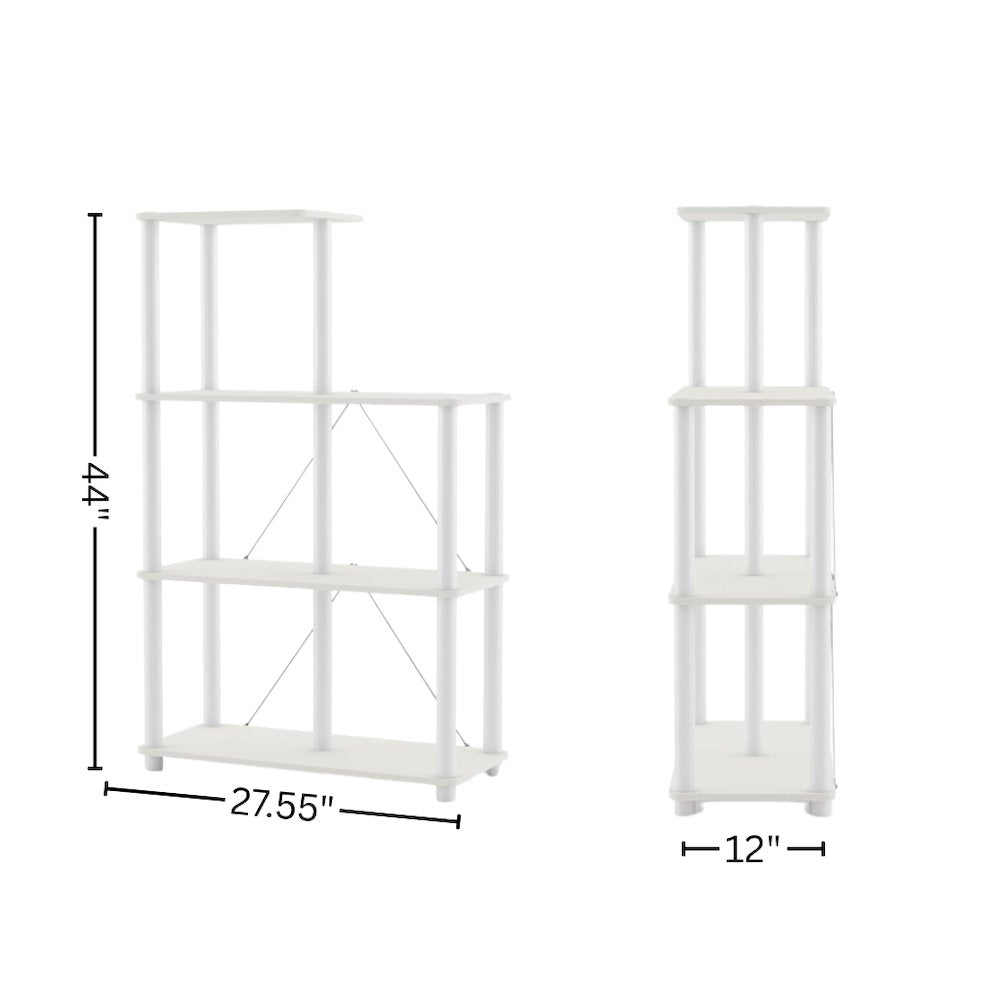 White Bookcase – 5 Cube Storage Organizer with Open Cubby Shelf Design