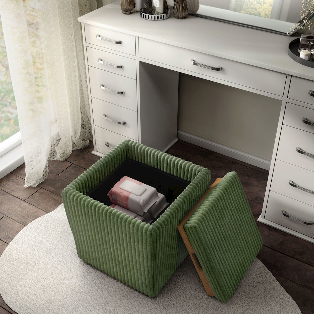 Furniture of America Danter Ottoman with Flip Top Tray