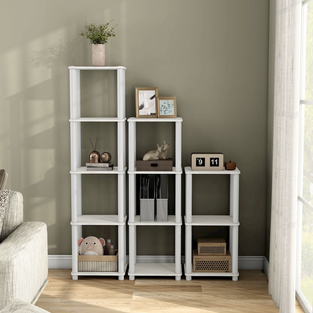 Seni 4-Tier 15-Inch Shelves Wood Open Bookcase