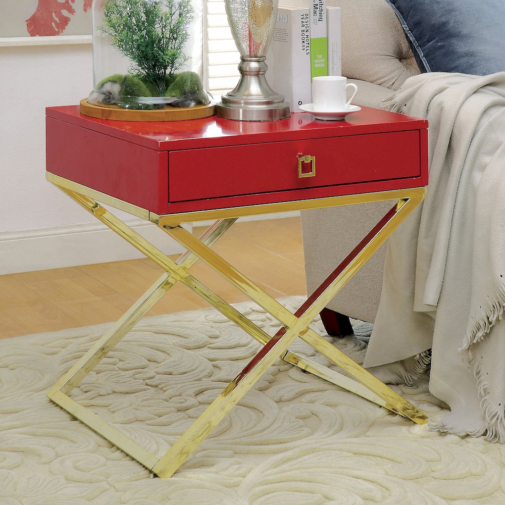 Ira Contemporary Wood 1-Drawer End Table