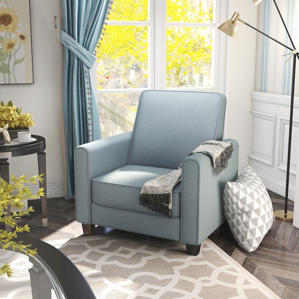 Ducee Transitional Fabric Push Back Chair
