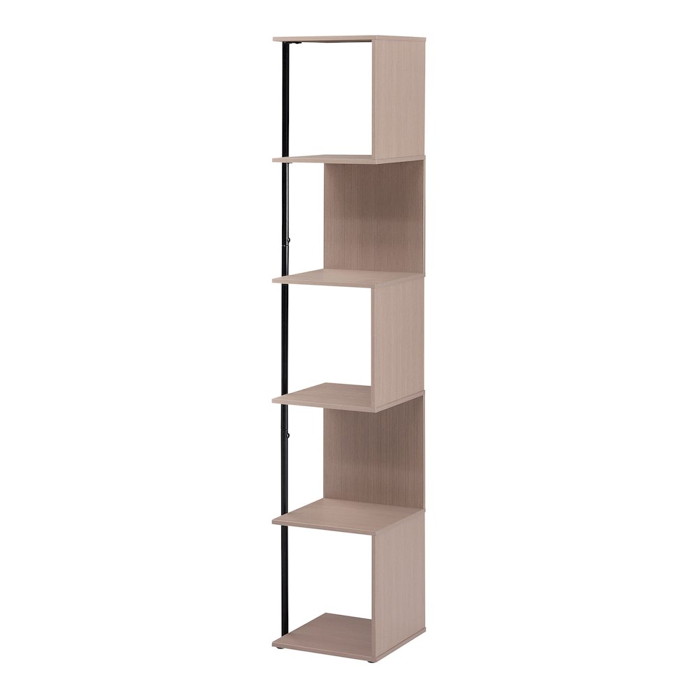 Cirion Modern Wood 5-Shelf Corner Bookcase