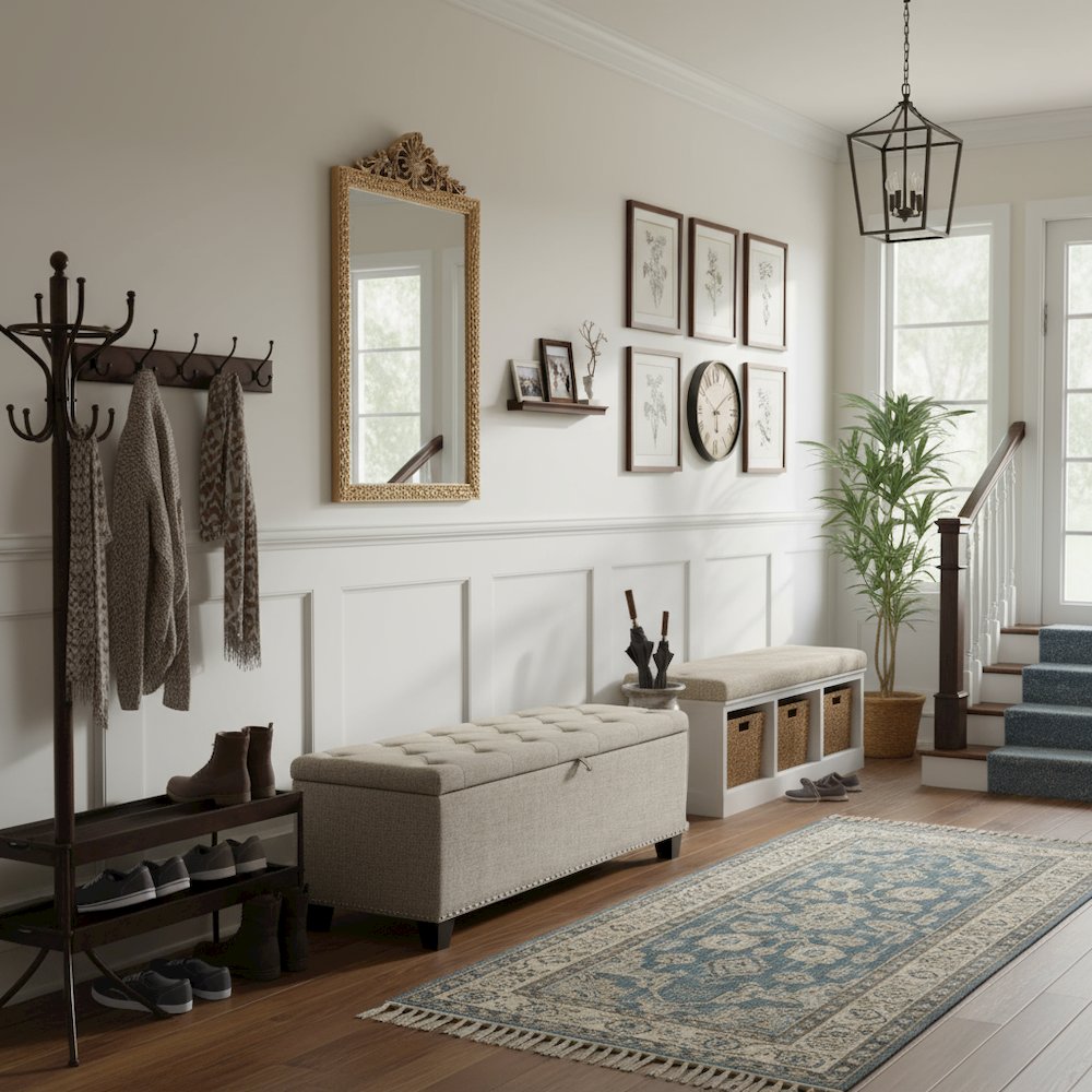Light Brown Ottoman with Storage – Upholstered Storage Bench for Bedroom, Entry
