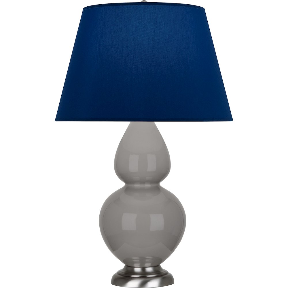 Smokey Taupe Double Gourd Table Lamp in Smokey Taupe Glazed Ceramic Color