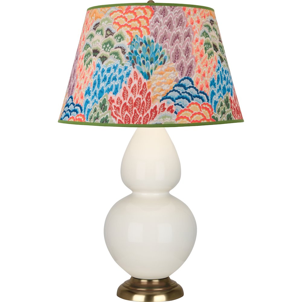 Bone Double Gourd Table Lamp in Bone Glazed Ceramic Color