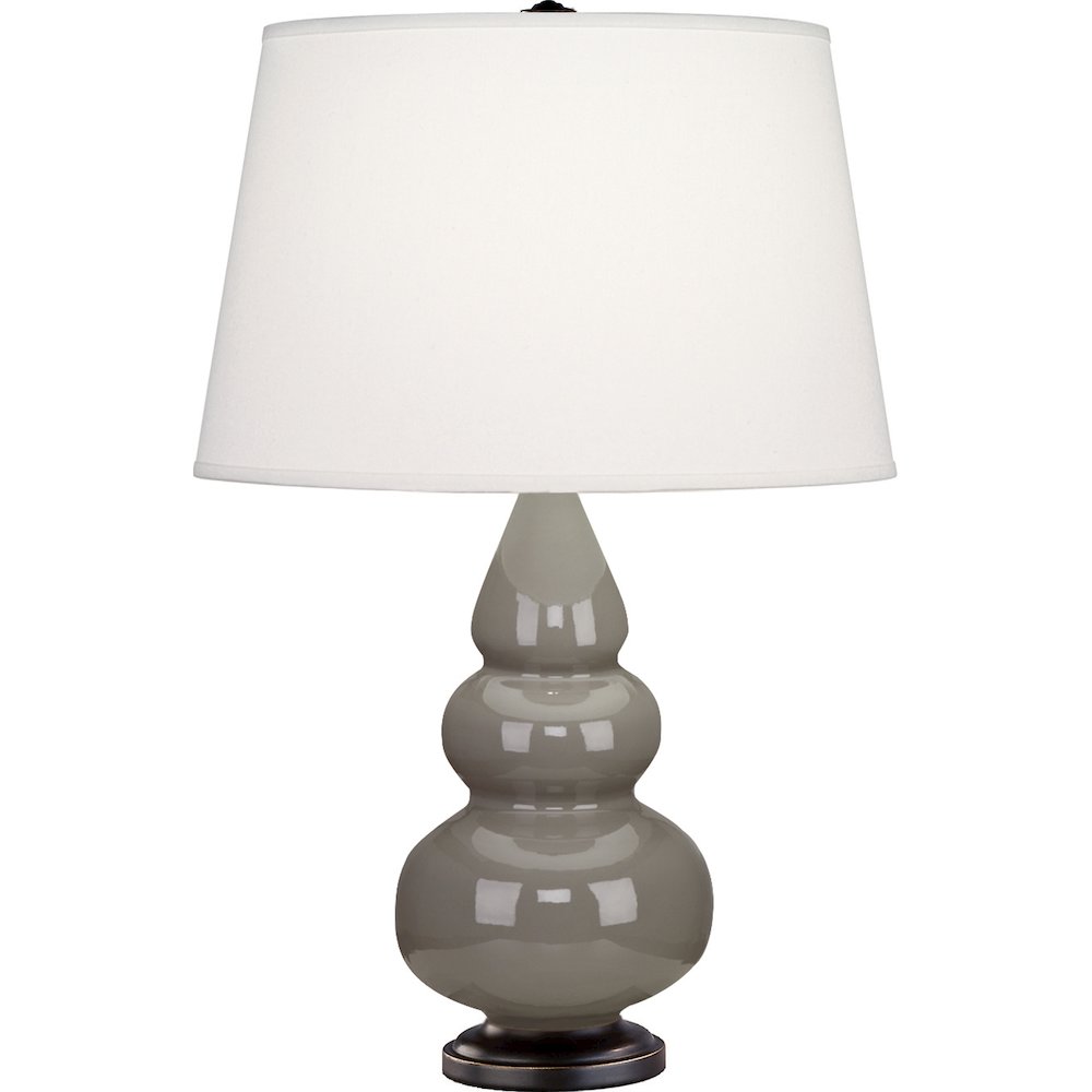 Smokey Taupe Small Triple Gourd Accent Lamp in Smoky Taupe Glazed Ceramic Color