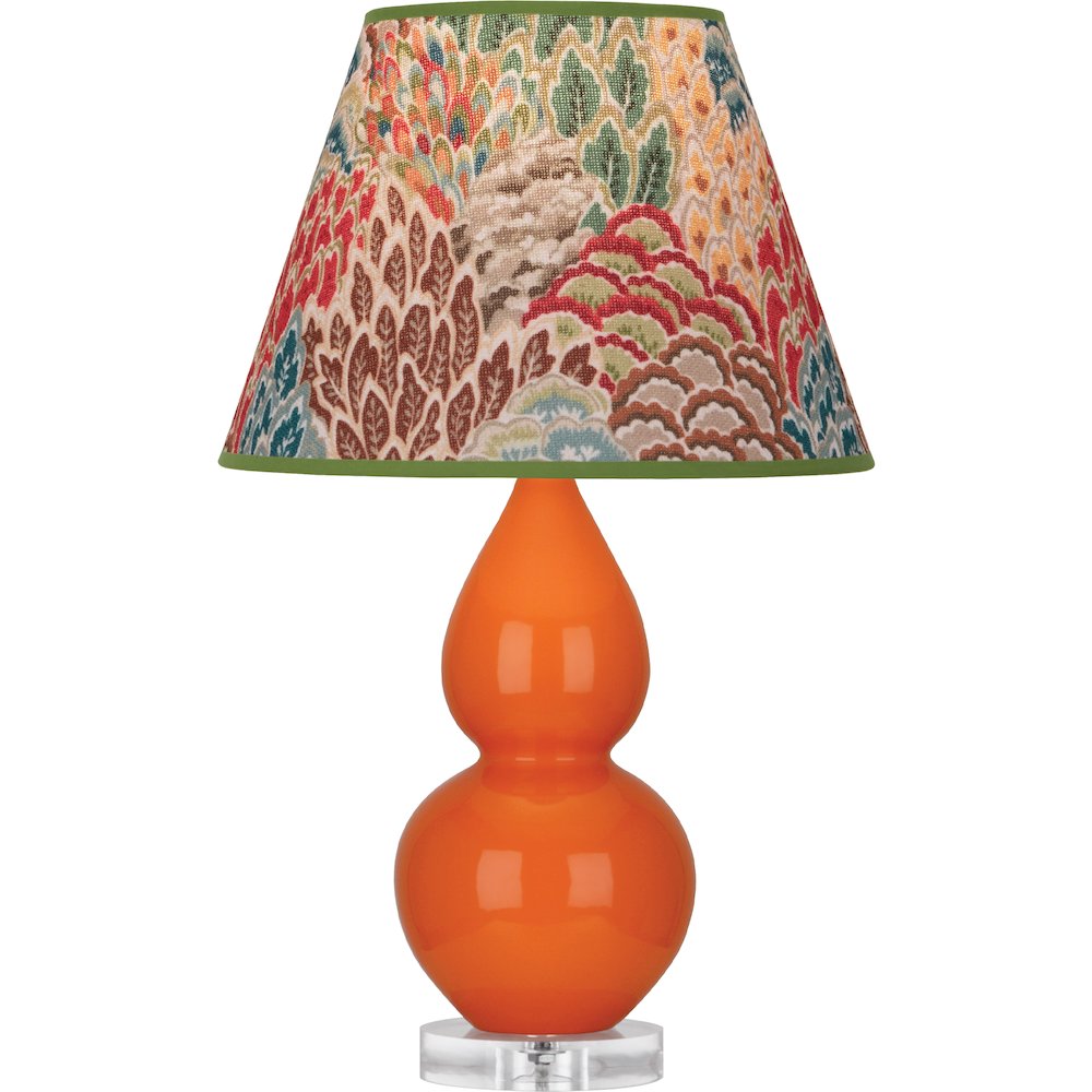 Pumpkin Small Double Gourd Accent Lamp in Pumpkin Glazed Ceramic Color