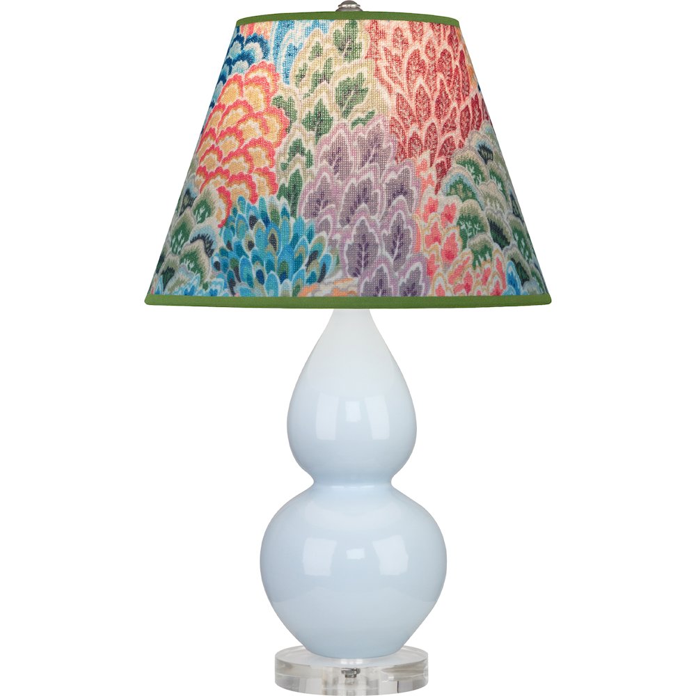 Baby Blue Small Double Gourd Accent Lamp in Baby Blue Glazed Ceramic Color