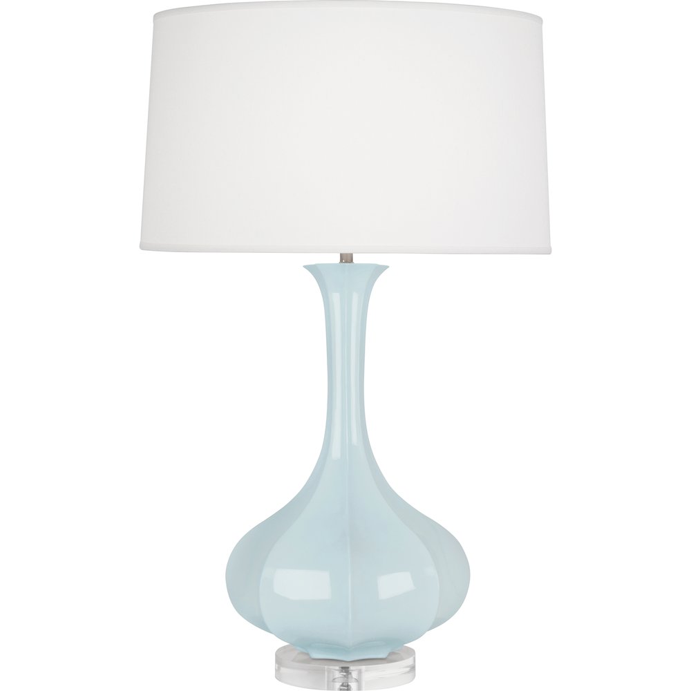 Baby Blue Pike Table Lamp in Baby Blue Glazed Ceramic Color