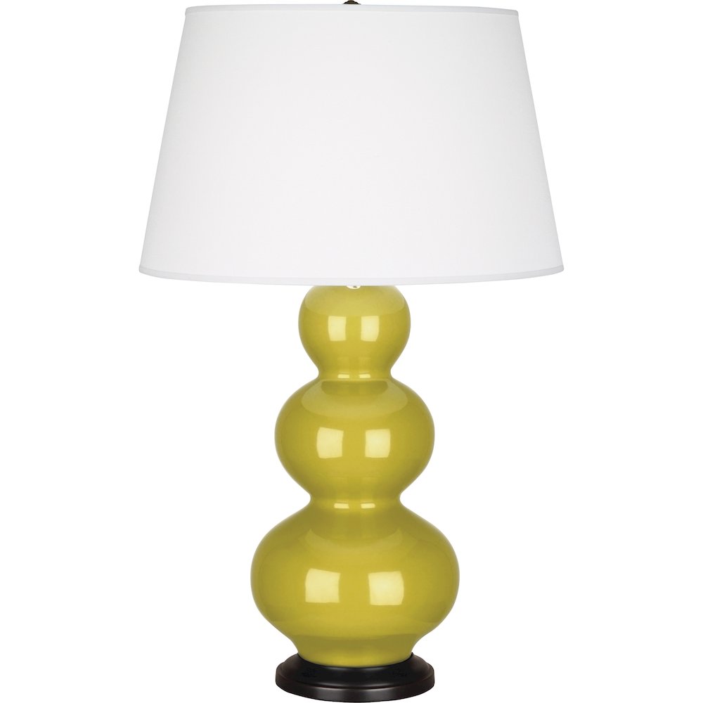 Citron Triple Gourd Table Lamp in Citron Glazed Ceramic Color