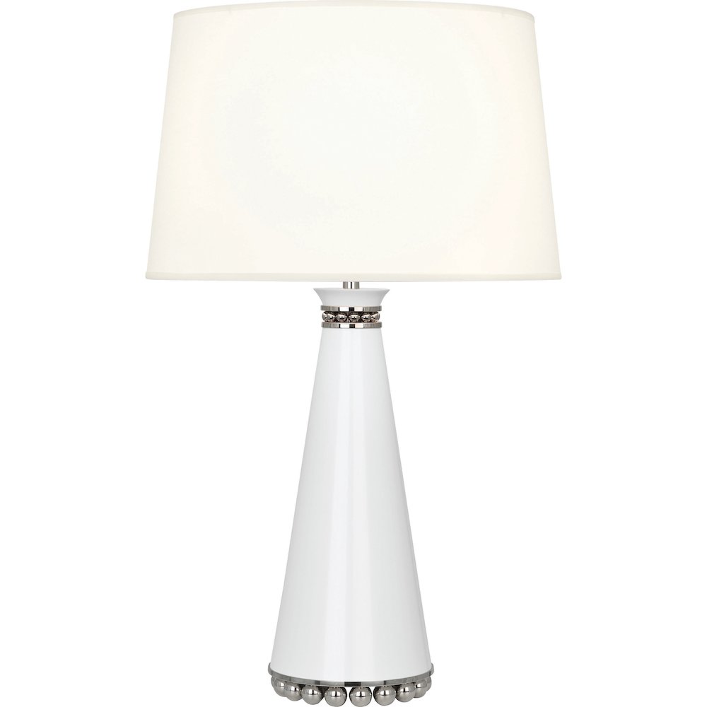 Pearl Table Lamp in Lily Lacquered Paint And Polished Nickel Accents Color