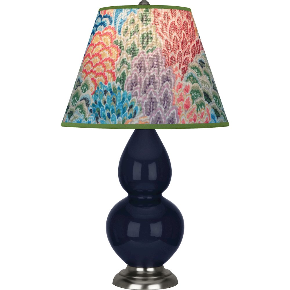 Midnight Small Double Gourd Accent Lamp in Midnight Blue Glazed Ceramic Color