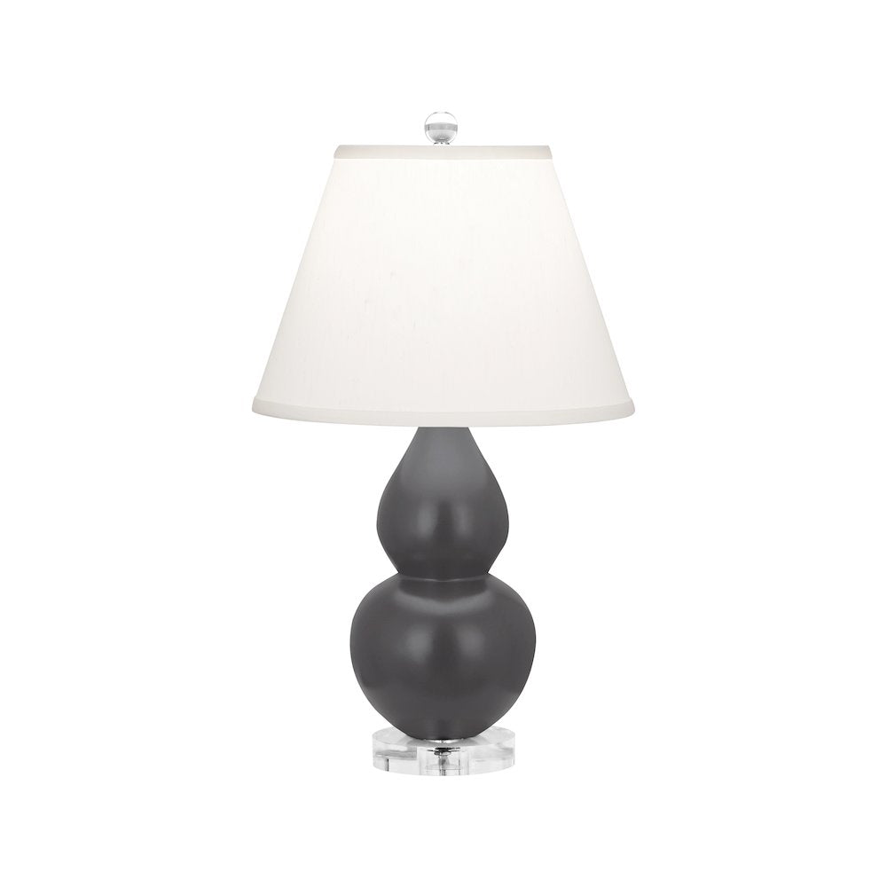 Matte Ash Small Double Gourd Accent Lamp in Matte Ash Glazed Ceramic Color