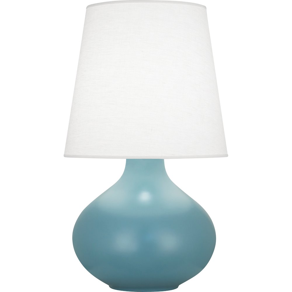 Matte Steel Blue June Table Lamp in Matte Steel Blue Glazed Ceramic Color