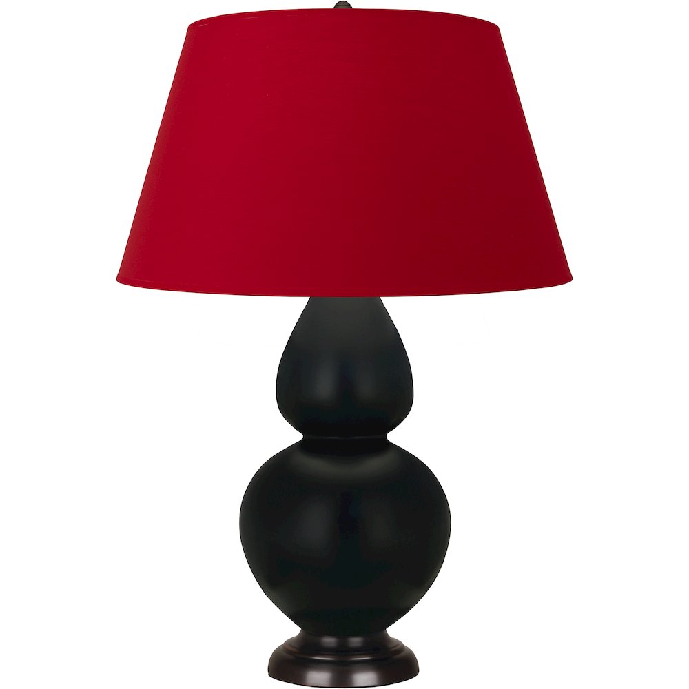 Matte Obsidian Double Gourd Table Lamp in Matte Obsidian Glazed Ceramic Color