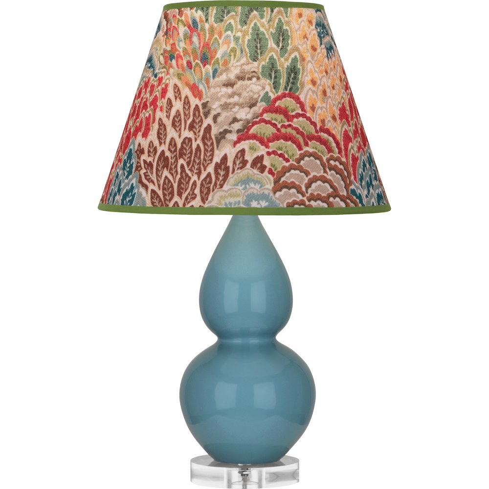 Steel Blue Small Double Gourd Accent Lamp in Steel Blue Glazed Ceramic Color