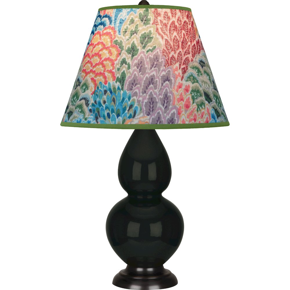 Obsidian Small Double Gourd Accent Lamp in Obsidian Glazed Ceramic Color