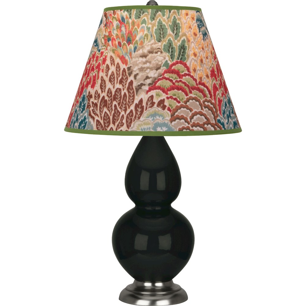 Obsidian Small Double Gourd Accent Lamp in Obsidian Glazed Ceramic Color