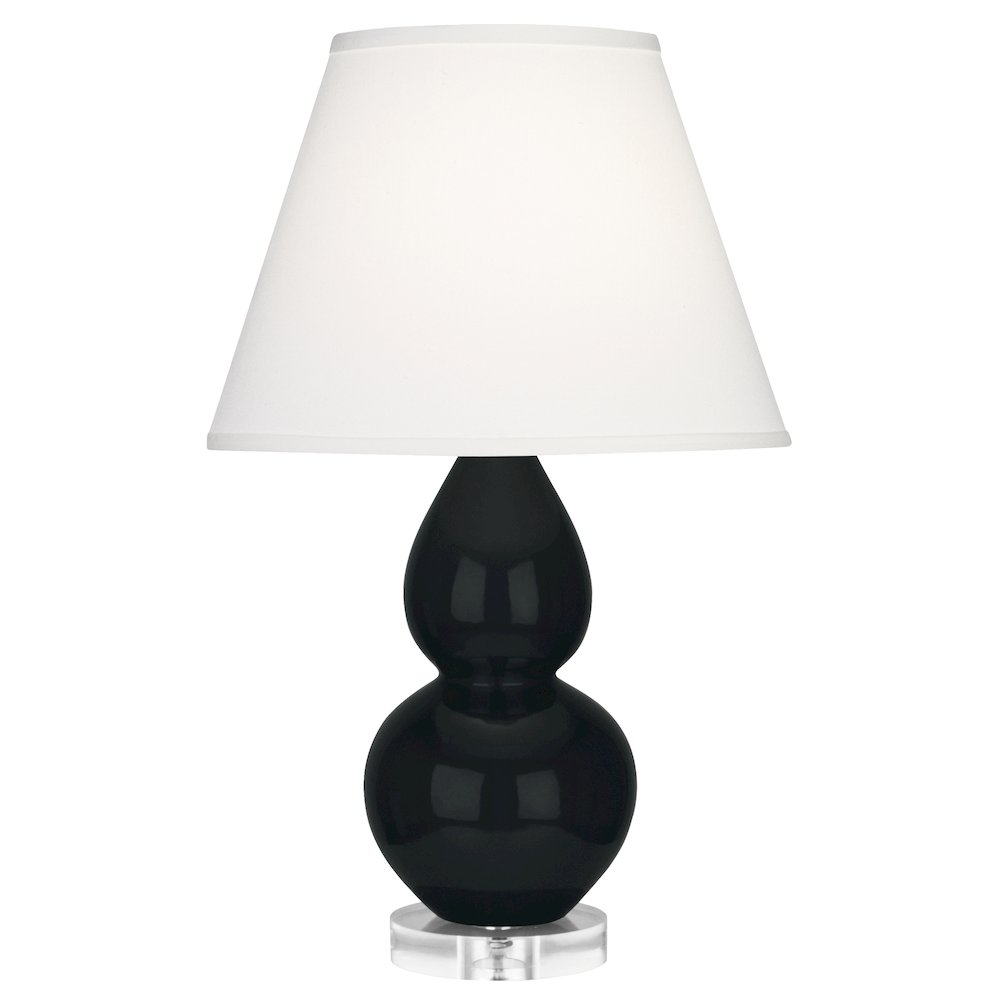 Obsidian Small Double Gourd Accent Lamp in Obsidian Glazed Ceramic Color