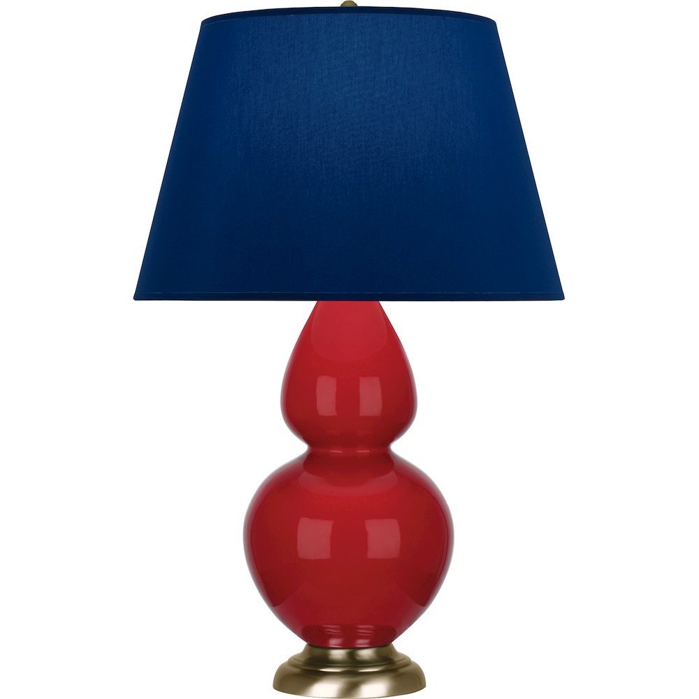 Ruby Red Double Gourd Table Lamp in Ruby Red Glazed Ceramic Color