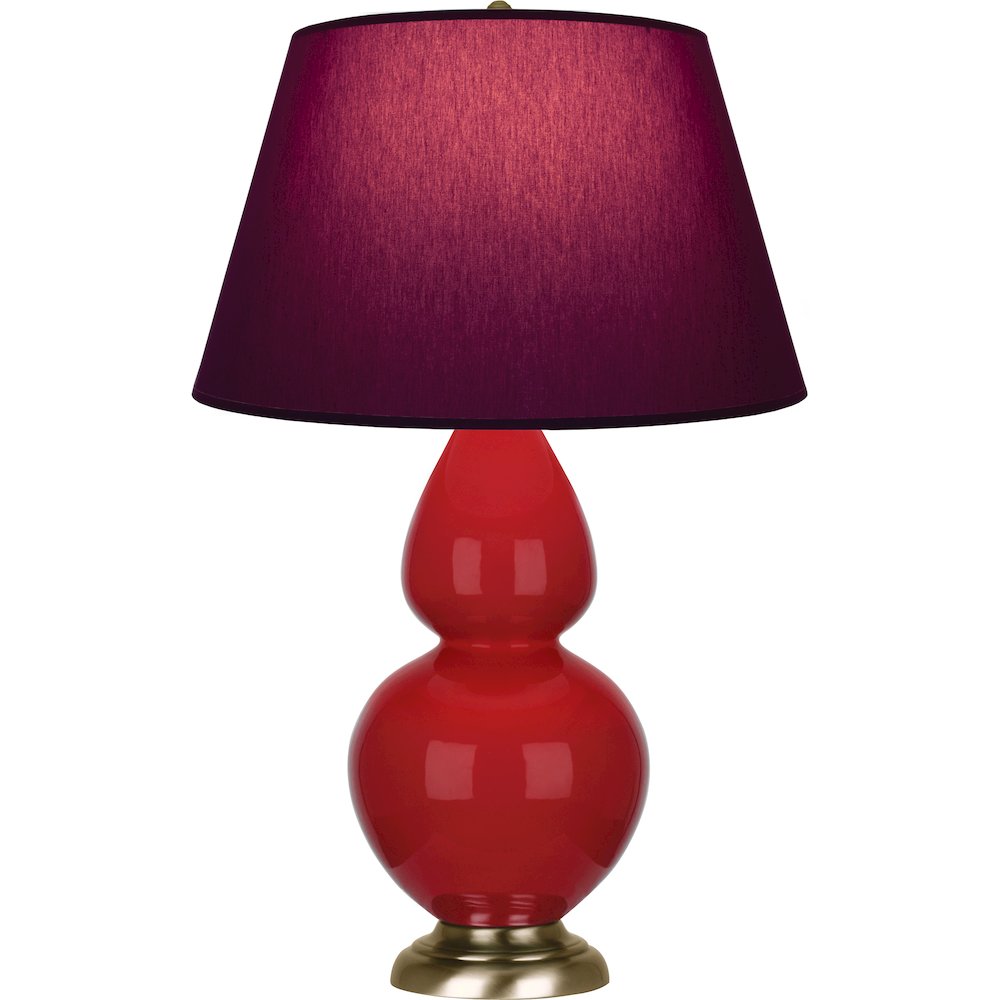 Ruby Red Double Gourd Table Lamp in Ruby Red Glazed Ceramic Color