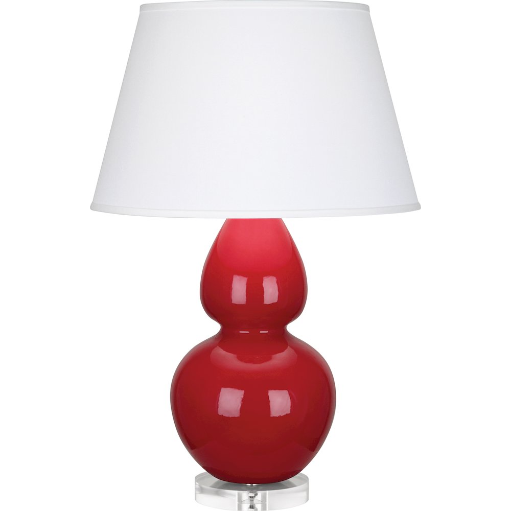 Ruby Red Double Gourd Table Lamp in Ruby Red Glazed Ceramic Color