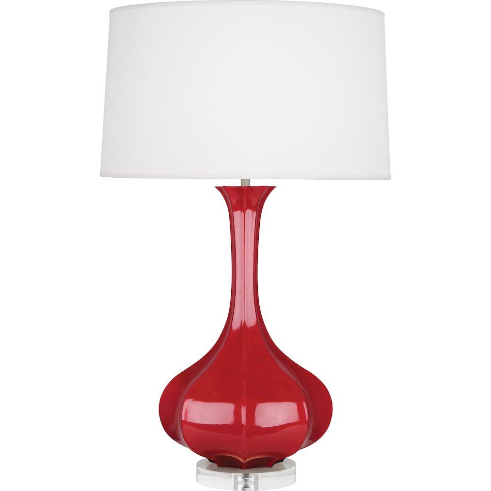 Ruby Red Pike Table Lamp in Ruby Red Glazed Ceramic Color