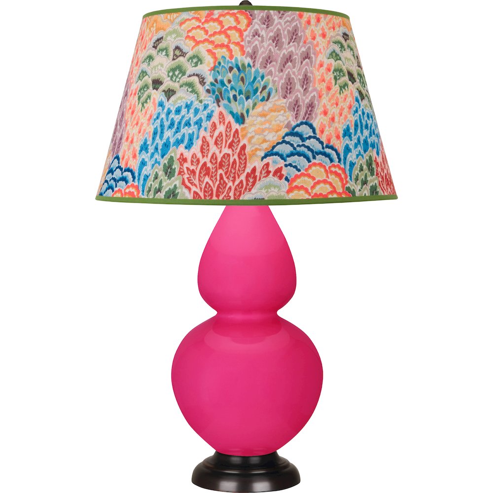 Razzle Rose Double Gourd Table Lamp in Razzle Rose Glazed Ceramic Color