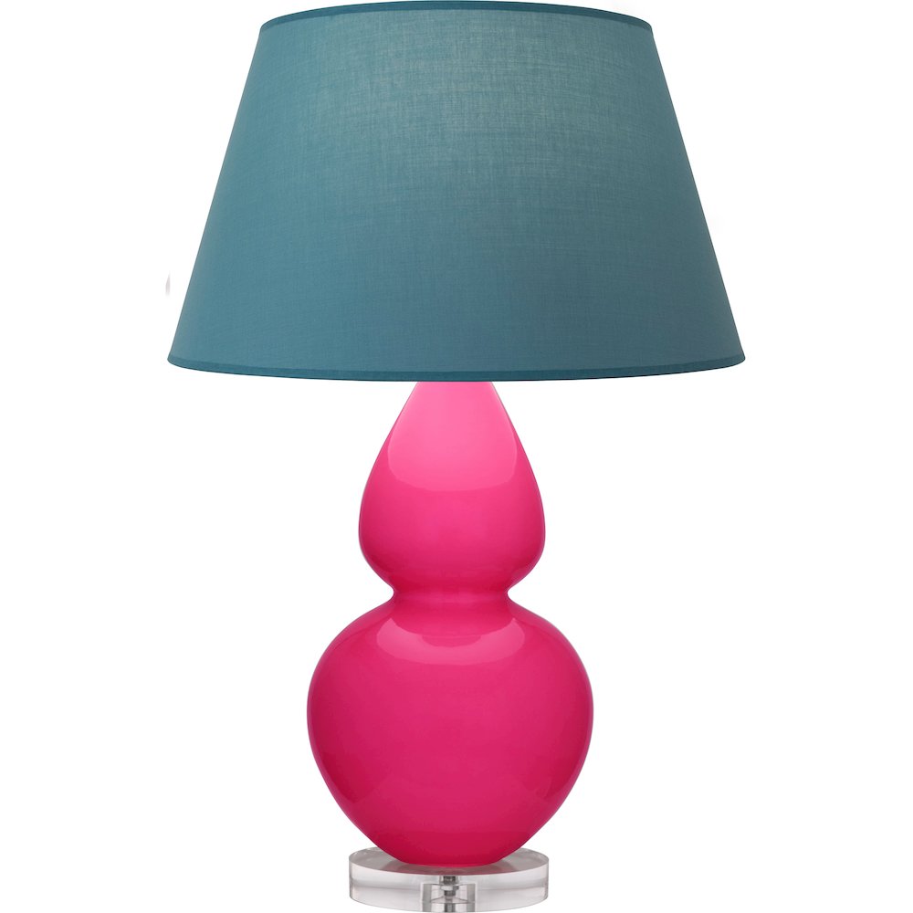 Razzle Rose Double Gourd Table Lamp in Razzle Rose Glazed Ceramic Color