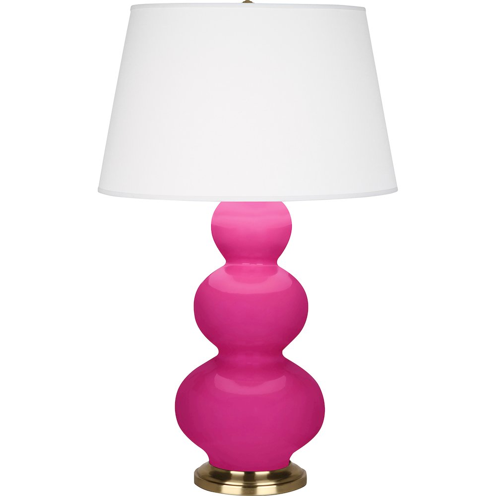 Razzle Rose Triple Gourd Table Lamp in Razzle Rose Glazed Ceramic Color
