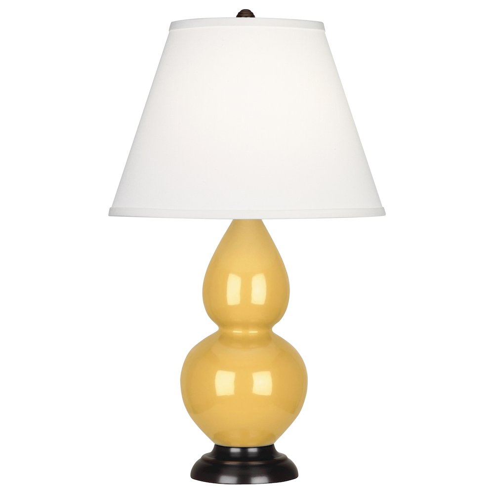 Sunset Small Double Gourd Accent Lamp in Sunset Yellow Glazed Ceramic Color