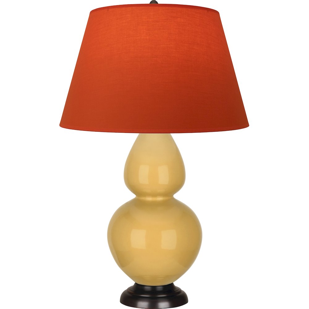 Sunset Double Gourd Table Lamp in Sunset Yellow Glazed Ceramic Color