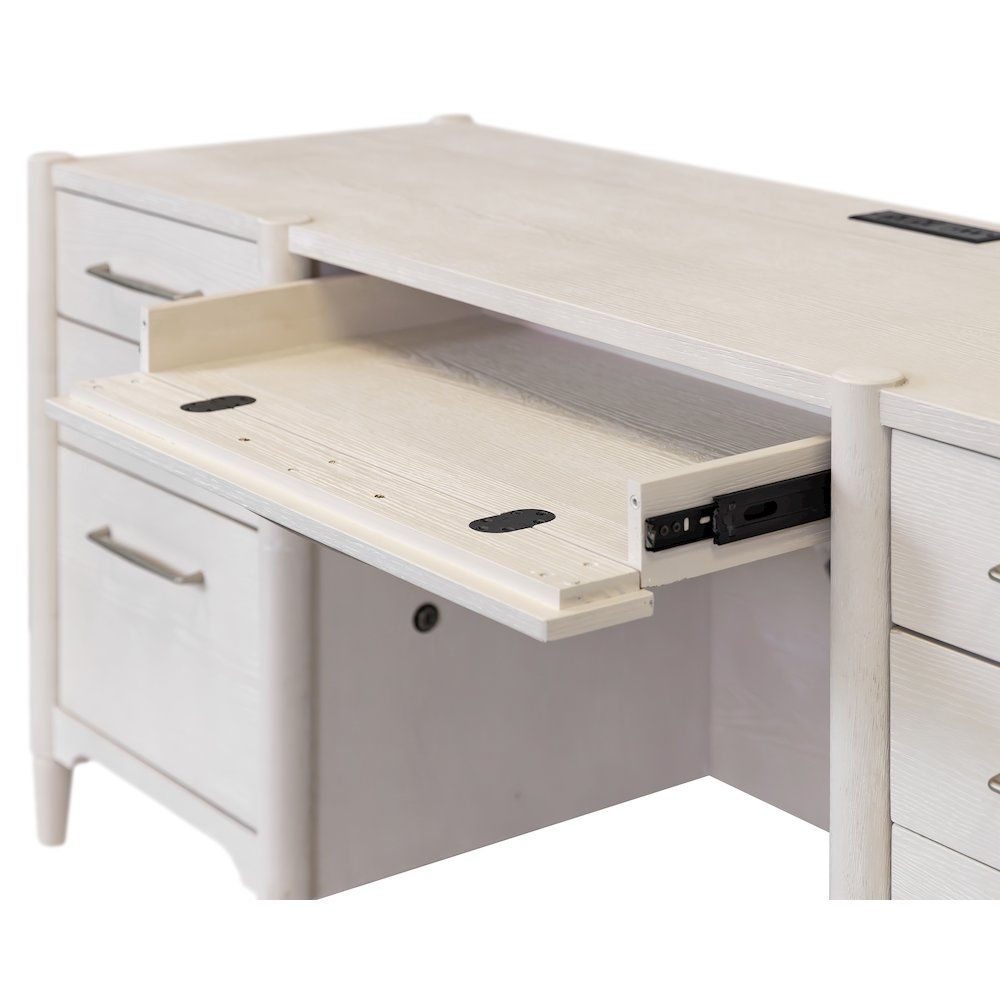 Modern Wood Desk, Office Storage, Writing Table, Fully Assembled, White