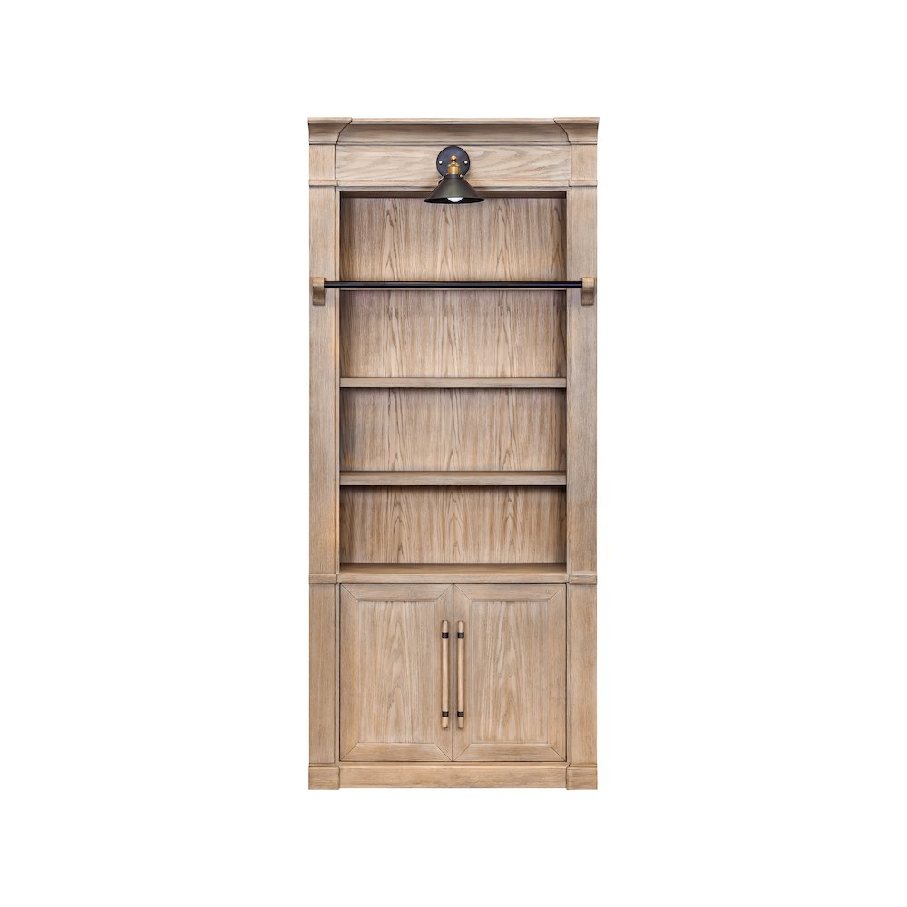Three 8' Tall Bookcase Wall With Ladder, Storage Organizer, Display Shelf, Brown