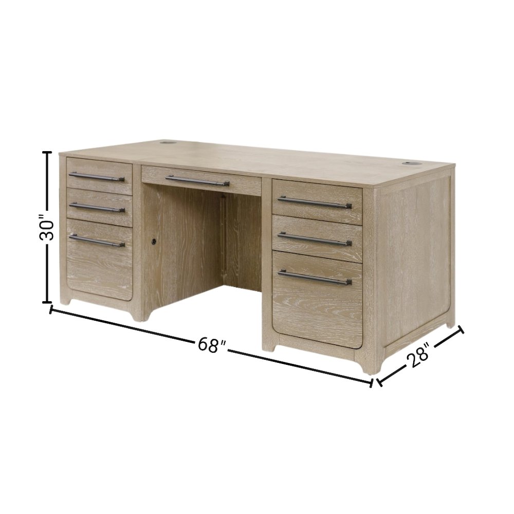 Traditional Executive Desk with File Drawer and Storage Drawers
