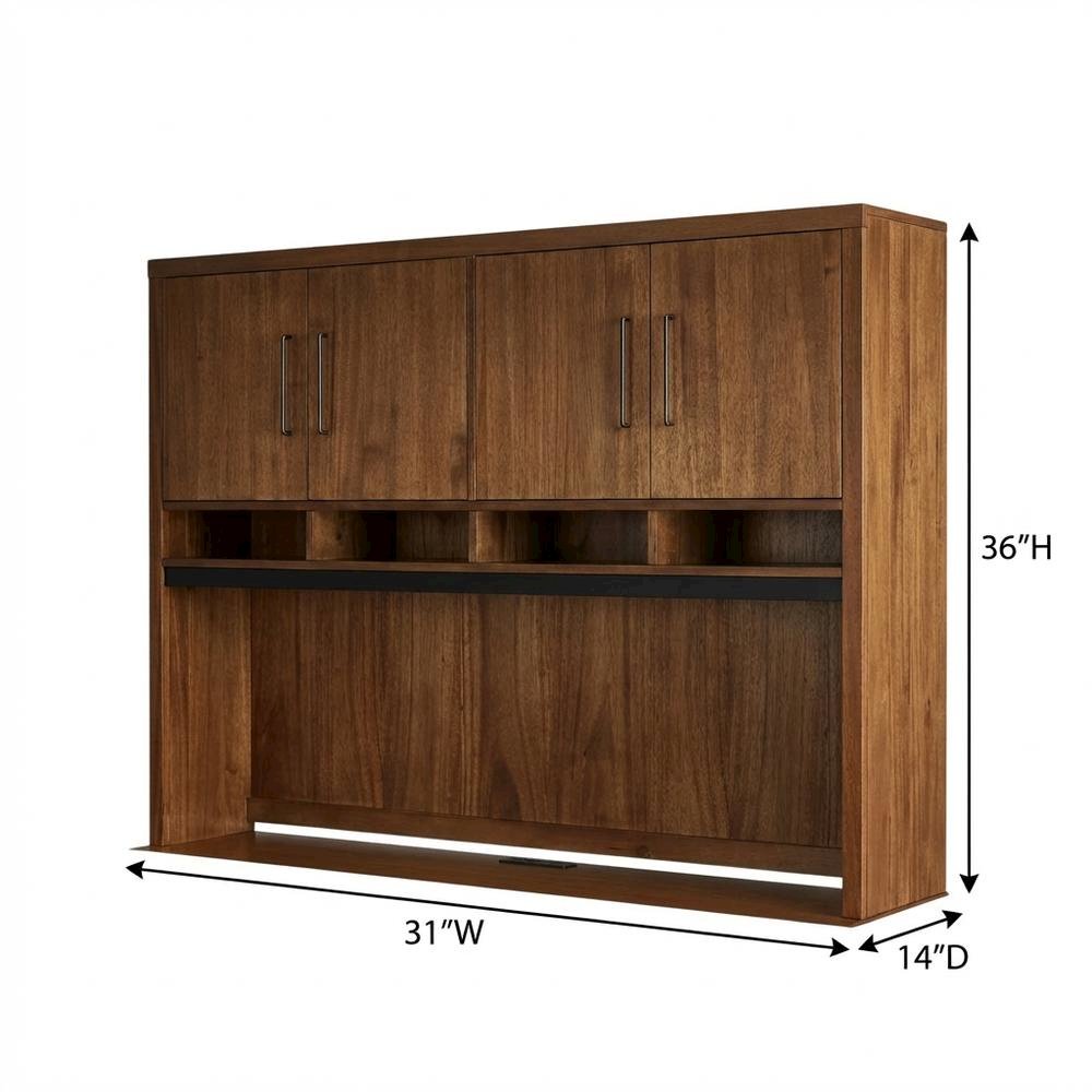 Wood Hutch with Doors, Fully Assembled for Dining or Kitchen Storage