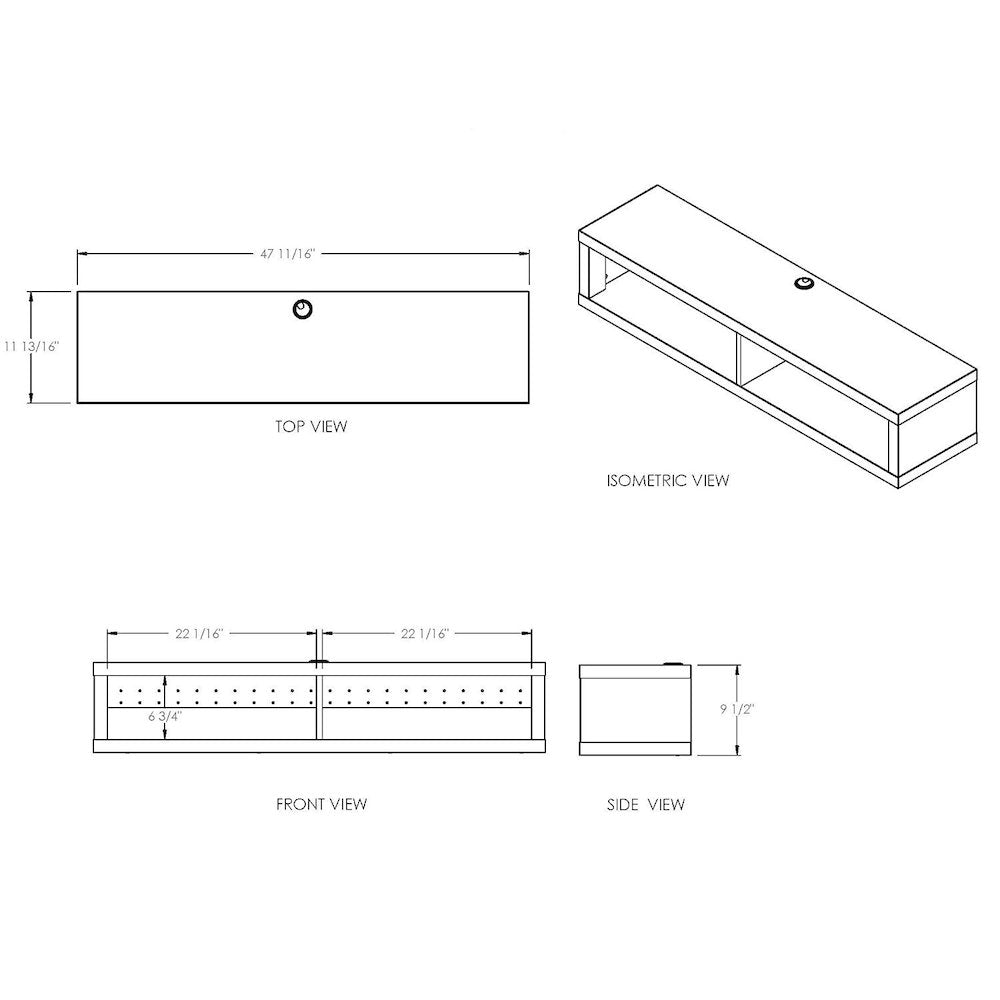 Wallmounts TV Console 48-inch