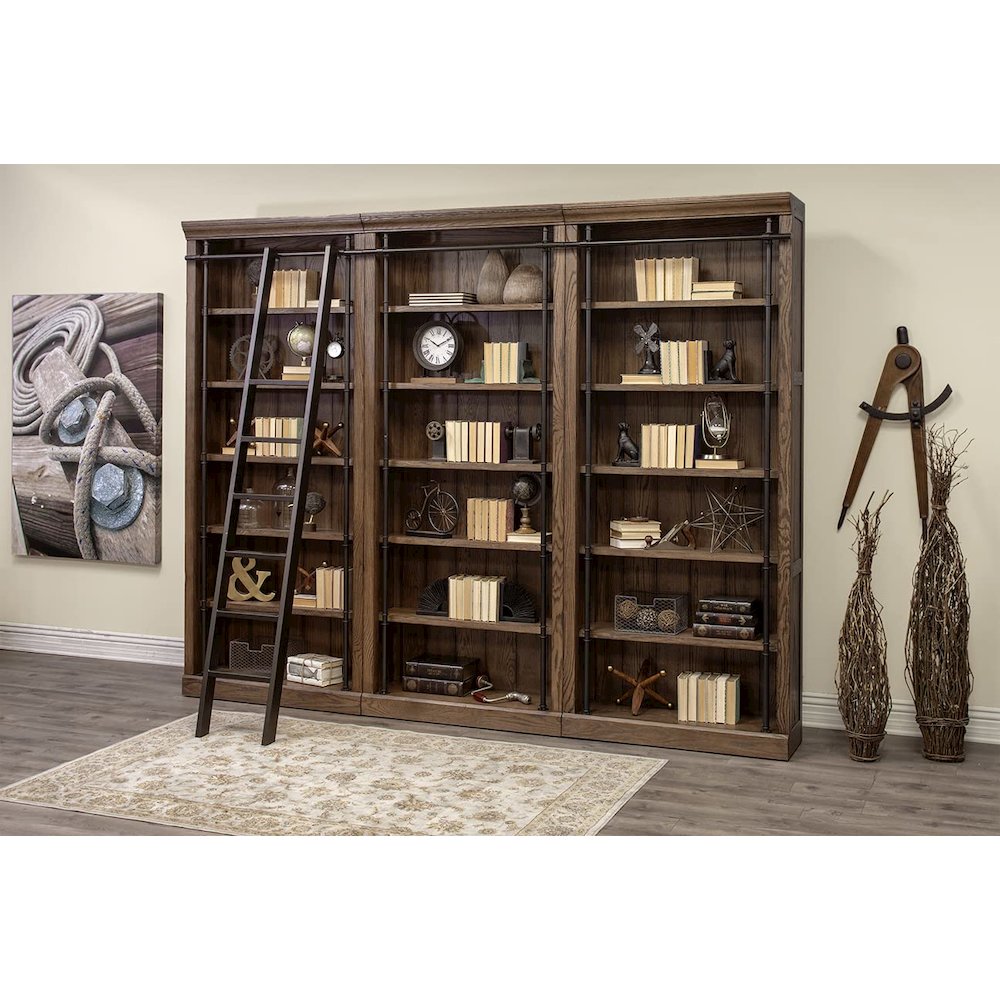 Avondale 8' Tall Bookcase Wall With Ladder, Storage