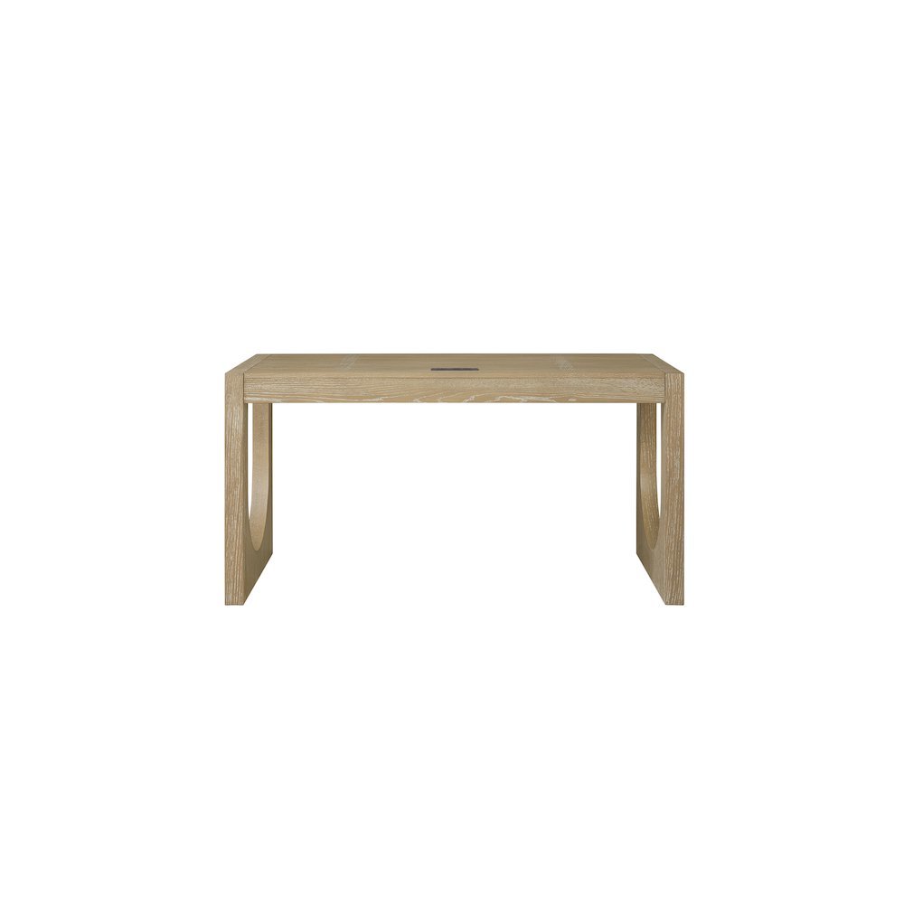 Modern Light Brown Desk – 55 Inch Computer Desk With Long Table Design
