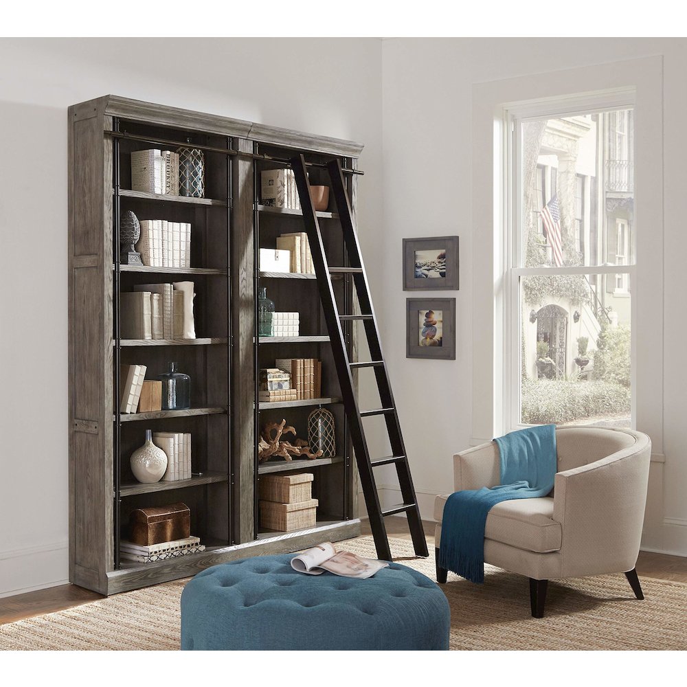 Avondale 8' Tall Bookcase Wall With Ladder