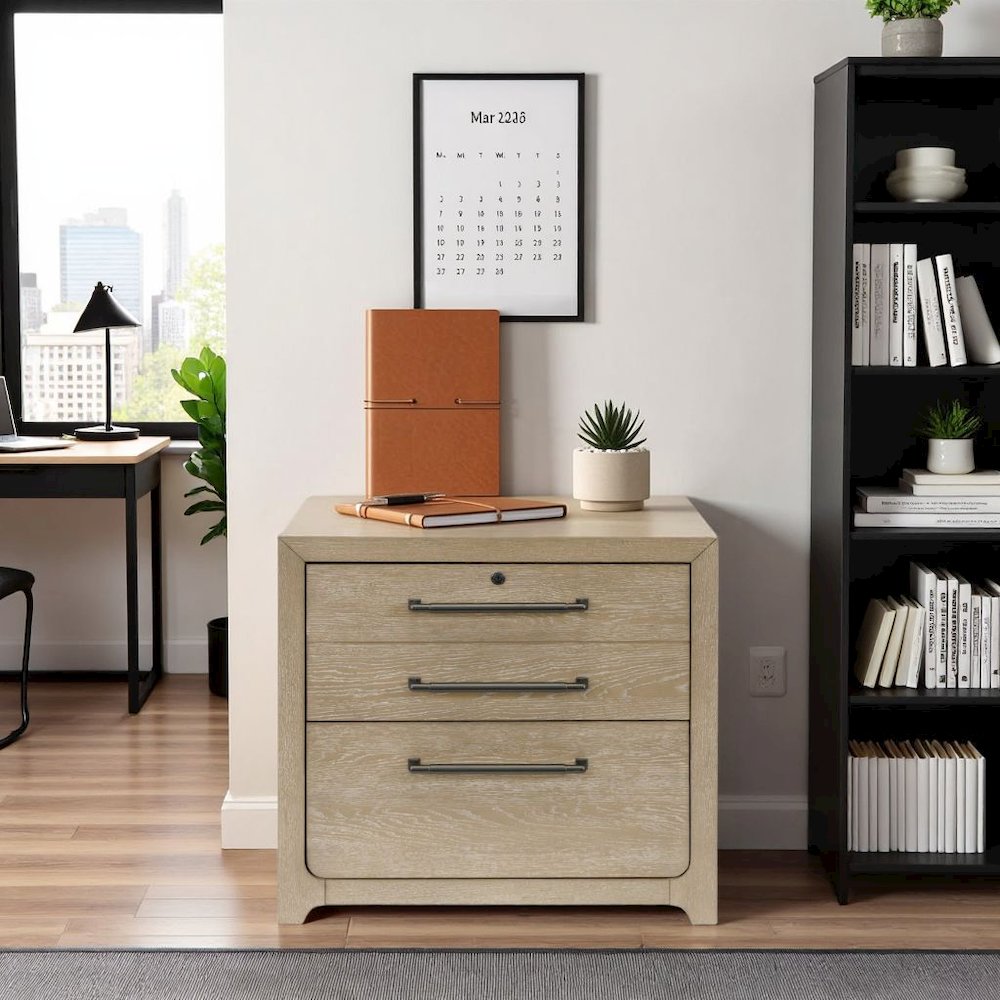 Modern Wood Filing Cabinet With Drawers, Decorative Wooden File Cabinet