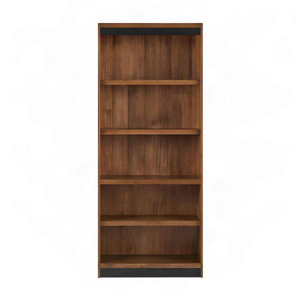 Wood Open Bookcase with Multi-Shelf Display and Book Storage, Rich Modern Brown
