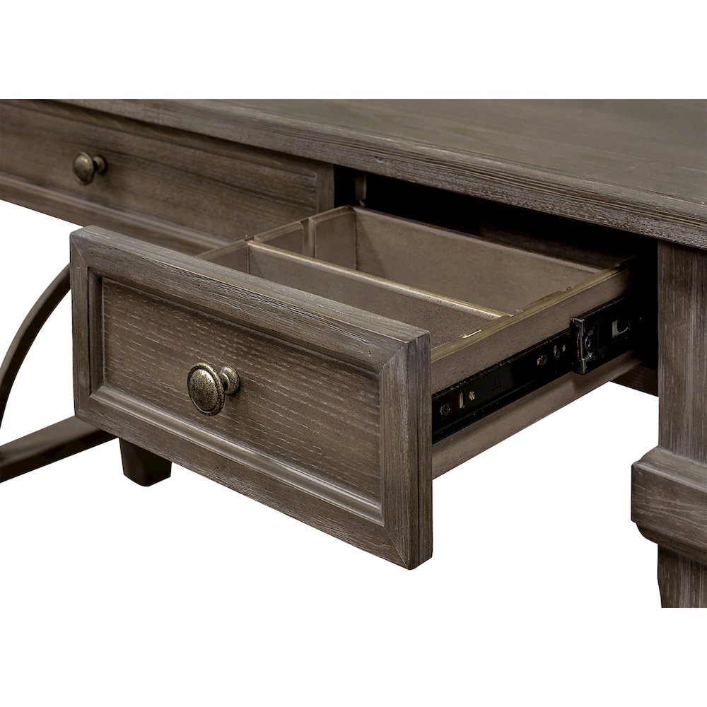 Carson Wood Writing Desk, Writing Table, Gray