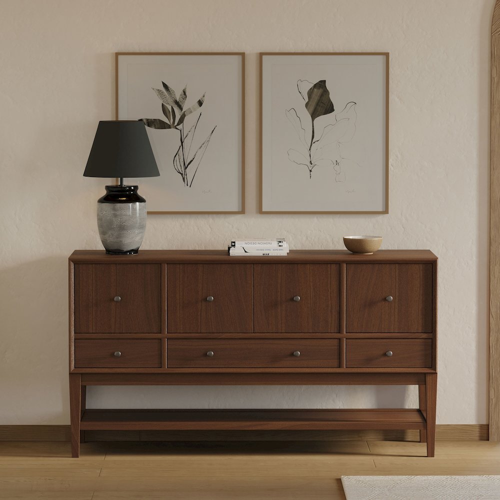 Wood Sideboard, Dining Storage, TV Stand, Entertainment Console, Brown