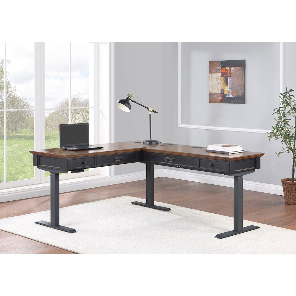 Hartford Electric Sit/Stand L-Desk and Return, Height Adustable