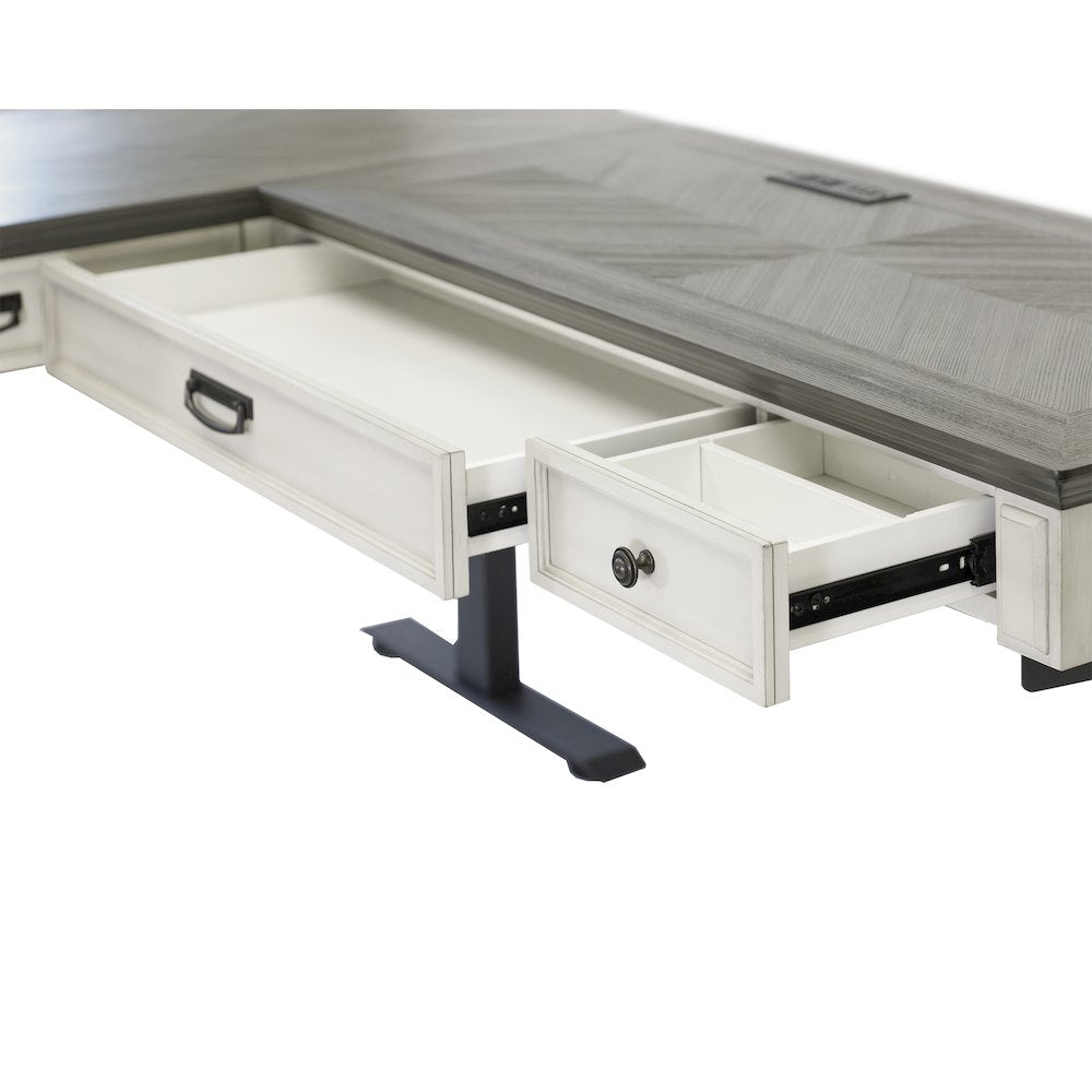 Hartford Electric Sit/Stand L-Desk and Return, Height Adjustable