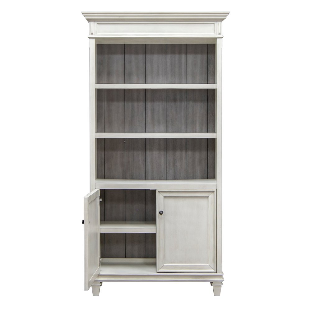 Hartford Wood Bookcase With Doors, White