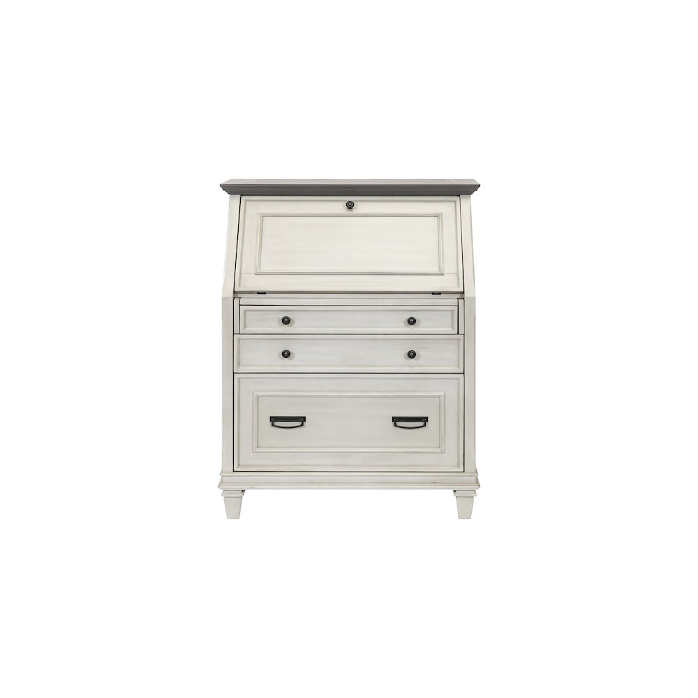 Hartford Wood Drop-Lid Secretary Desk, Fully Assembled, White