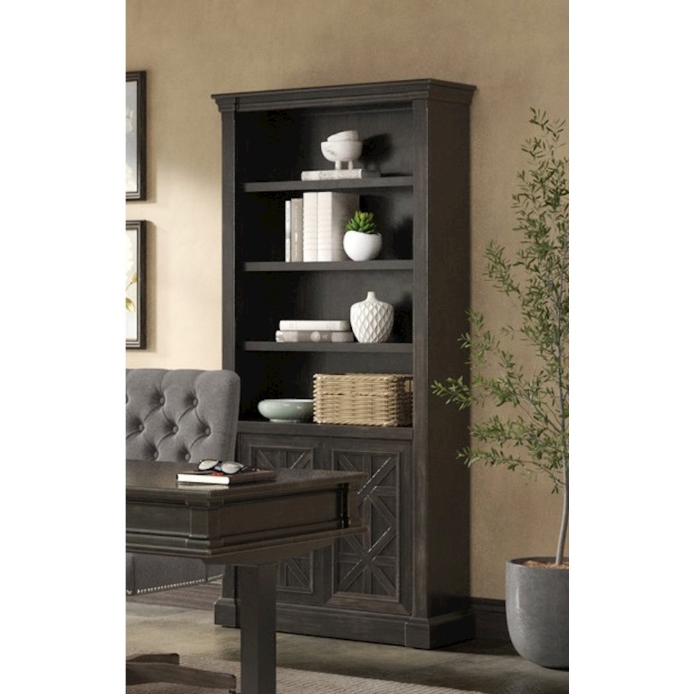 Kingston Wood Bookcase With Doors, Fully Assembled