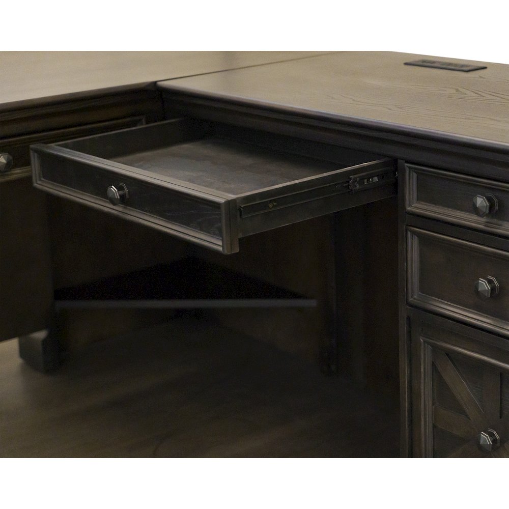 Kingston Wood L-Desk & Return, Writing Table & Return